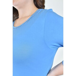 Foto 4 | Foto 4 | Blusa Asimetrica Con Detalles De Encanje Roman Fashion /tallas Extras, 274 (azul Claro) Azul