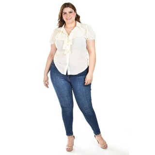 Foto 5 | Foto 5 | Blusa Con Detalle De Olanes Roman Fashion /tallas Extras, 204 (hueso) Beige