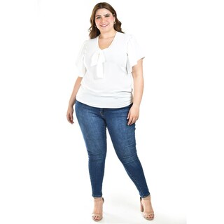 Foto 5 | Foto 5 | Blusa Con Moño Al Frente Roman Fashion /tallas Extras, 1874 (blanco) Blanco