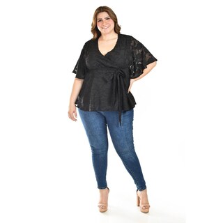 Foto 5 | Foto 5 | Blusa De Encaje Roman Fashion /tallas Extras, 5113 (negro) Negro