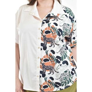 Foto 4 | Foto 4 | Blusa Estampado Unico Roman Fashion /tallas Extras, 5108 (cafe /jaguar) Multicolor