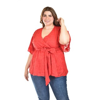 Foto 1 | Foto 1 | Blusa De Encaje Roman Fashion /tallas Extras, 5113 (rojo) Rojo