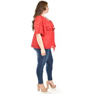 Foto 2 | Foto 2 | Blusa De Encaje Roman Fashion /tallas Extras, 5113 (rojo) Rojo