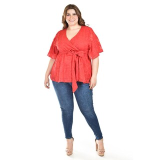 Foto 4 | Foto 4 | Blusa De Encaje Roman Fashion /tallas Extras, 5113 (rojo) Rojo