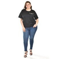 Blusa Con Detalle De Bolsillo Roman Fashion /tallas Extras, 5111 (negro) Negro