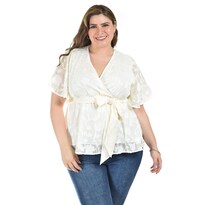 Blusa de Encanje Roman Fashion Blanco