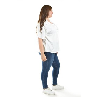 Foto 2 | Foto 2 | Blusa Estampado Único Roman Fashion Tallas Extras Blanco
