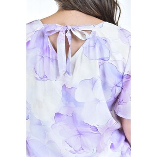 Foto 4 | Foto 4 | Blusa Estampada Con Moño Roman Fashion /tallas Extras, 5115 (lila) Lila