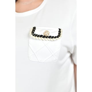 Foto 4 | Foto 4 | Blusa Con Detalle De Bolsillo Roman Fashion /tallas Extras, 5111 (blanco) Blanco