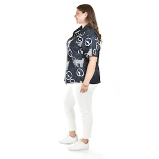 Foto 2 | Foto 2 | Blusa Estampado Unico Roman Fashion /tallas Extras, 5108 (negro /jaguar) Negro