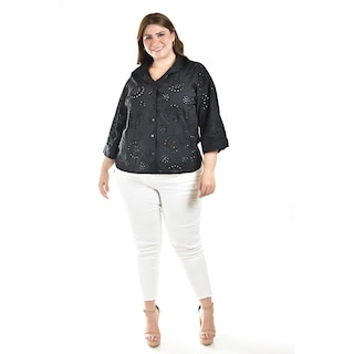 Foto 6 | Foto 6 | Blusa Bordada De Algodon Roman Fashion /tallas Extras, 3952 (negro) Negro