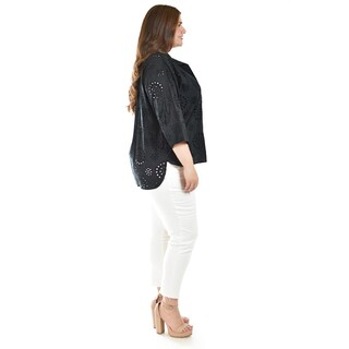 Foto 2 | Foto 2 | Blusa Bordada De Algodon Roman Fashion /tallas Extras, 3952 (negro) Negro