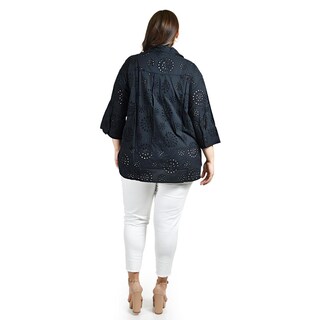 Foto 3 | Foto 3 | Blusa Bordada De Algodon Roman Fashion /tallas Extras, 3952 (negro) Negro