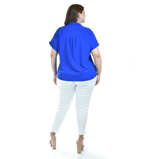 Foto 3 | Foto 3 | Blusa Casual Manga Corta Roman Fashion /tallas Extras, 5112 (azul Rey) Azul