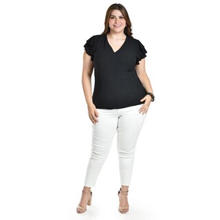 Foto 5 | Foto 5 | Blusa Con Volantes Roman Fashion / Tallas Extras, 1891 (negro) Negro