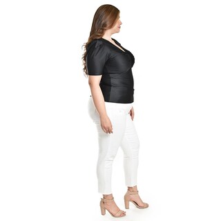 Foto 2 | Foto 2 | Blusa De Satin Con Detallle Central Roman Fashon /tallas Extras, 1825 (negro) Negro