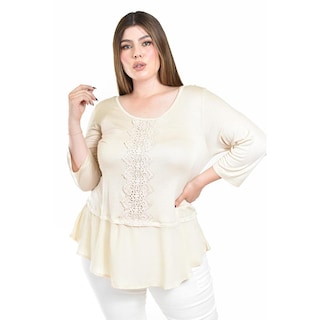 Foto 4 | Foto 4 | Blusa Con Detalle De Encaje Roman Fashion /tallas Extras, 182 (beige) Beige