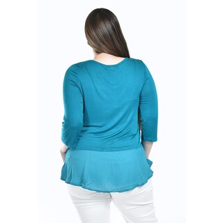 Foto 3 | Foto 3 | Blusa Con Detalle De Encanje Roman Fashion /tallas Extras, 182 (azul Claro) Azul