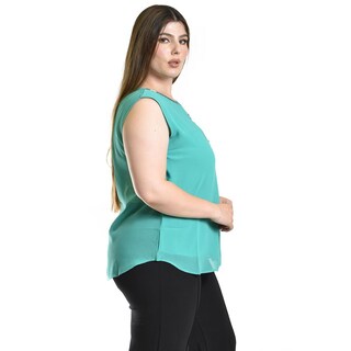 Foto 2 | Foto 2 | Blusa Sin Manga Con Detalle Metalico Roman Fashion /tallas Extras, 8006 (menta) Verde Claro