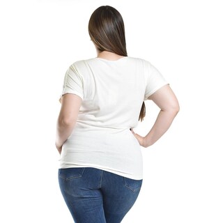 Foto 3 | Foto 3 | Blusa Con Encaje Y Escote Drapeado Roman Fashion /tallas Extras, 8046 (blanco) Blanco