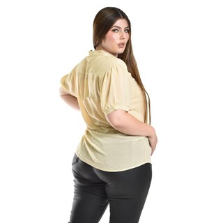 Foto 3 | Foto 3 | Blusa Transparente Con Lentejuela Roman Fashion /tallas Extras, 8033 (dorado) Beige