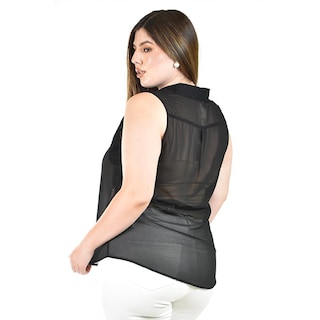 Foto 3 | Foto 3 | Blusa Sin Manga Con Encaje Roman Fashion /tallas Extras, 201 (negro) Negro