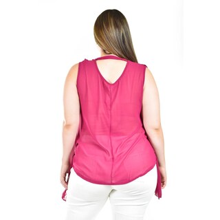 Foto 3 | Foto 3 | Blusa Sin Manga Estilo Chaleco Roman Fashion / Tallas Extras, 4053 (magenta) Fucsia Oscuro