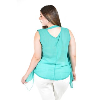 Foto 3 | Foto 3 | Blusa Sin Manga Estilo Chaleco Roman Fashion / Tallas Extras, 4053 (menta) Verde Claro