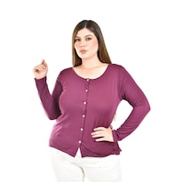 Blusa Con Espalda De Encaje Roman Fashion / Tallas Extras, 1552 (morado) Violeta Oscuro