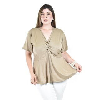Foto 1 | Foto 1 | Blusa Corte A Roman Fashion /tallas Extras, 1710 (cafe) Cafe