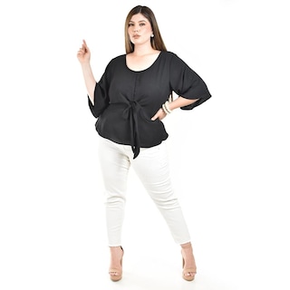 Foto 4 | Foto 4 | Blusa Detalle De Moño Roman Fashion /tallas Extras, 1832 (negro) Negro