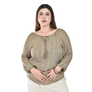 Foto 1 | Foto 1 | Blusa con Borlas Roman Fashion Verde para Mujer