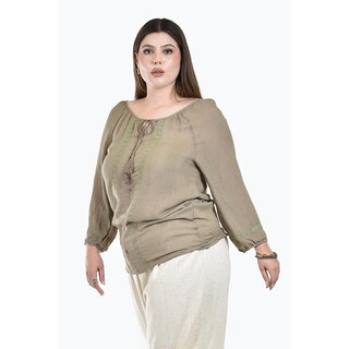 Foto 2 | Foto 2 | Blusa con Borlas Roman Fashion Verde para Mujer