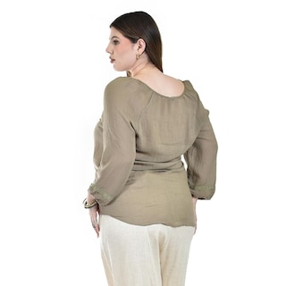 Foto 3 | Foto 3 | Blusa con Borlas Roman Fashion Verde para Mujer