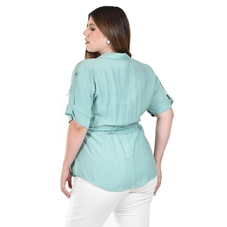 Foto 3 | Foto 3 | Blusa Ajustable Roman Fashion Verde para Mujer