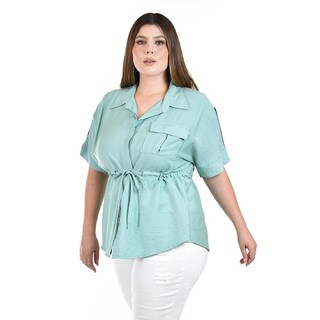 Foto 2 | Foto 2 | Blusa Ajustable Roman Fashion Verde para Mujer