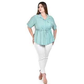 Foto 4 | Foto 4 | Blusa Ajustable Roman Fashion Verde para Mujer