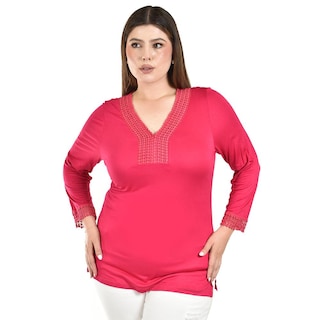 Foto 1 | Foto 1 | Blusa con Encaje Roman Fashion Rosa para Mujer