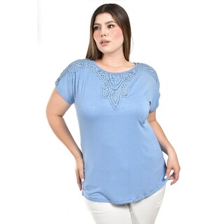 Foto 1 | Foto 1 | Blusa con Encaje Roman Fashion Azul para Mujer