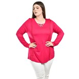 Blusa con Encaje y Escote Cruzado Roman Fashion para Mujer