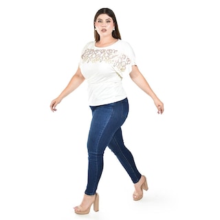 Foto 2 | Foto 2 | Blusa Casual con Lentejuelas Roman Fashion Blanca para Mujer