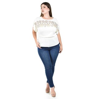 Foto 5 | Foto 5 | Blusa Casual con Lentejuelas Roman Fashion Blanca para Mujer
