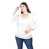 Blusa de Encaje Roman Fashion con Torerita para Mujer