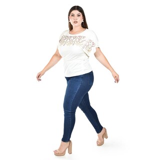 Foto 2 | Foto 2 | Blusa Casual con Lentejuelas Roman Fashion Blanca para Mujer