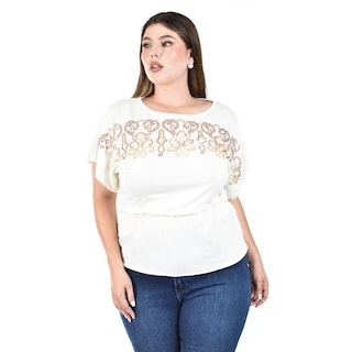 Foto 4 | Foto 4 | Blusa Casual con Lentejuelas Roman Fashion Blanca para Mujer