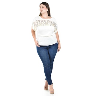 Foto 5 | Foto 5 | Blusa Casual con Lentejuelas Roman Fashion Blanca para Mujer