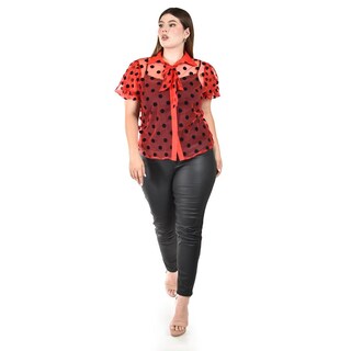Foto 5 | Foto 5 | Blusa con Lunares Roman Fashion Roja para Mujer