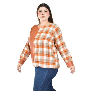 Foto 2 | Foto 2 | Blusa Combinada Cuadros Roman Fashion para Mujer