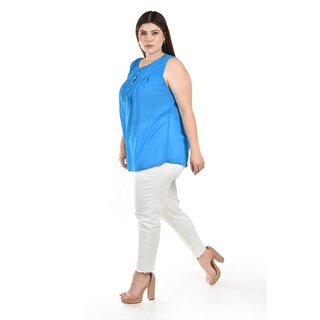 Foto 2 | Foto 2 | Blusa Semitransparente Roman Fashion Azul para Mujer