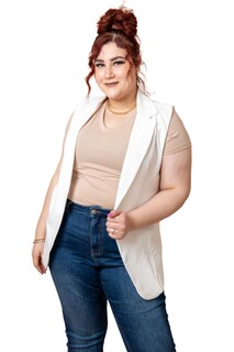 Foto 1 | Foto 1 | Chaleco de Vestir María Ferré 2480l Ivory para Mujer - Tallas Extras